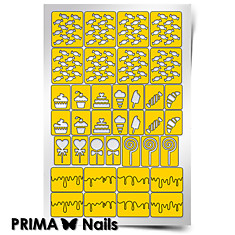 Трафарет для дизайна ногтей PRIMA Nails. Кондитерская