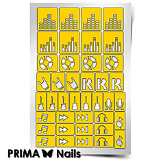 Трафарет для дизайна ногтей PrimaNails. Музыка