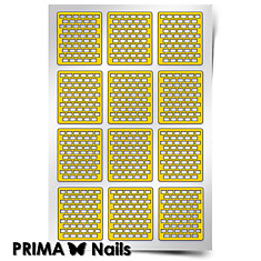 Трафарет для дизайна ногтей PRIMA Nails. Принт «Кирпичики 1»