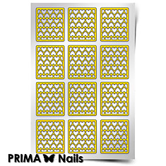 Трафарет для дизайна ногтей PRIMA Nails. Принт «Сердца 3»