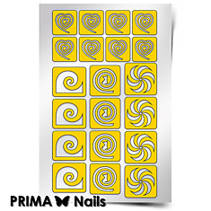 Трафарет для дизайна ногтей PRIMA Nails. Спирали "Фантазия"