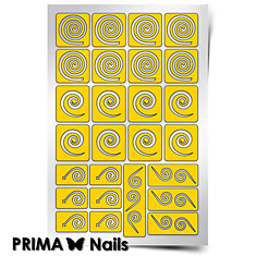 Трафарет для дизайна ногтей PRIMA Nails. Спирали "Круг"