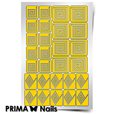 Трафарет для дизайна ногтей PRIMA Nails. Спирали "Квадрат"