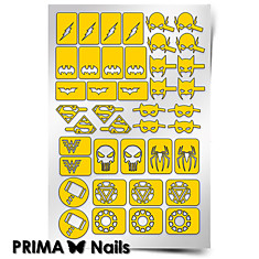 Трафарет для дизайна ногтей PRIMA Nails. Супергерои