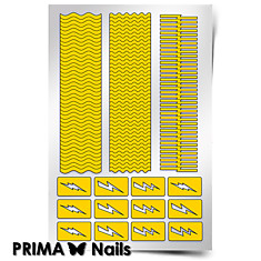 Трафарет для дизайна ногтей PRIMA Nails. Волны и молнии